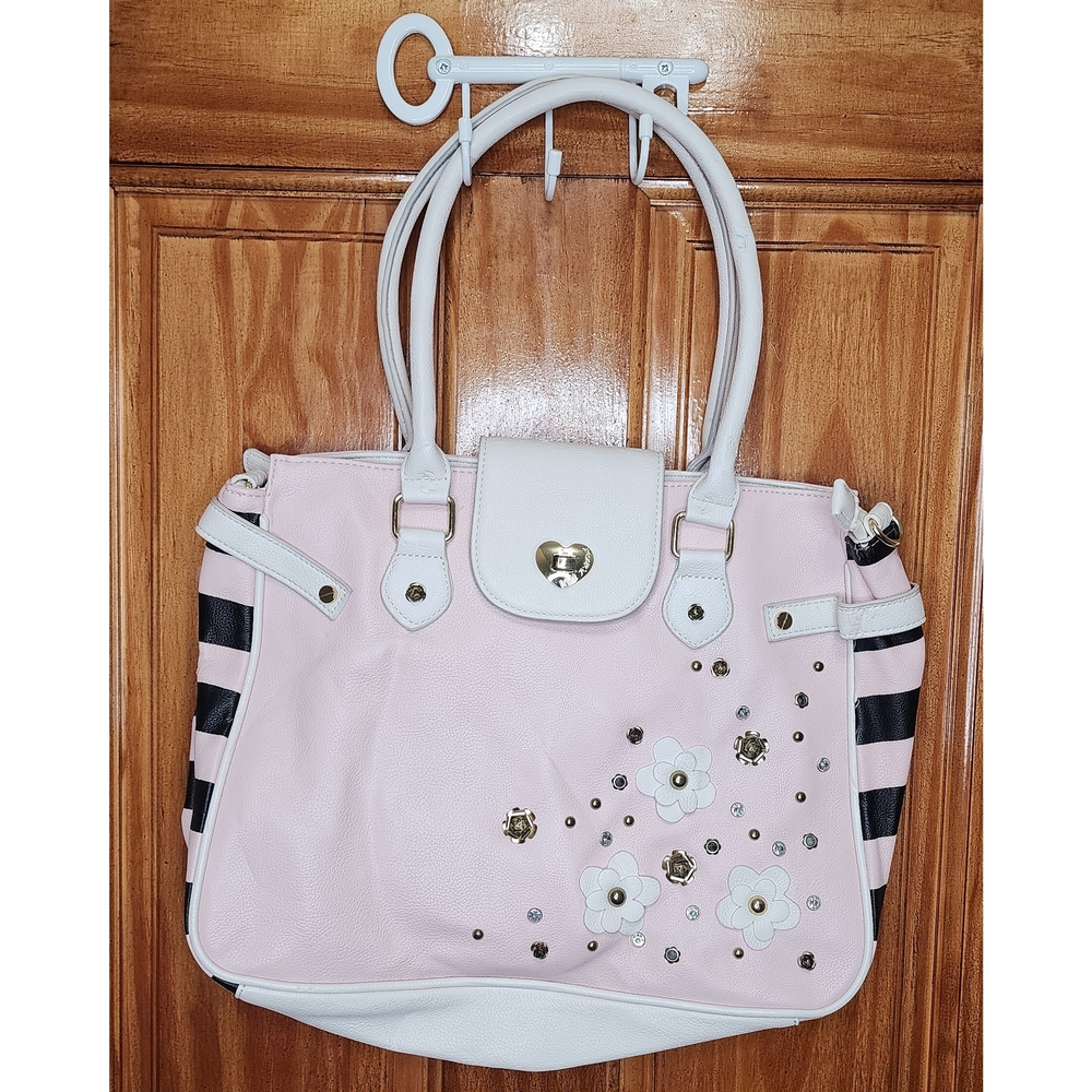 Betsey Johnson Pink and White Floral Bag